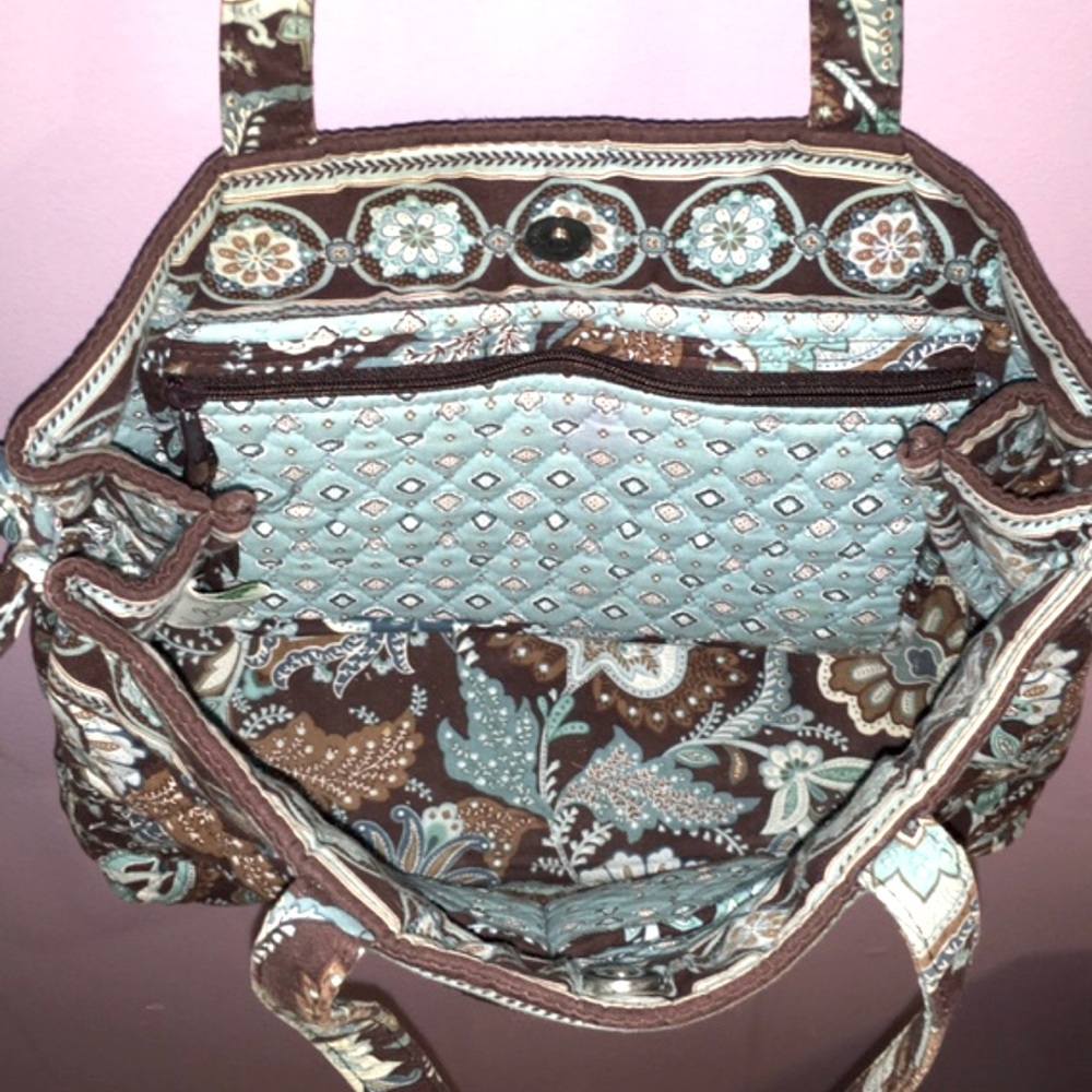 Euc Vera Bradley Small Tote - Java Blue - image 2